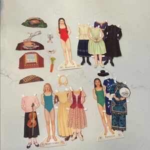 American Girl Vintage Paper Doll Set with Outfits